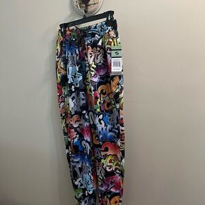 Fresh Prints Graffiti Print Drawstring Joggers Size M - Multicolor NWT